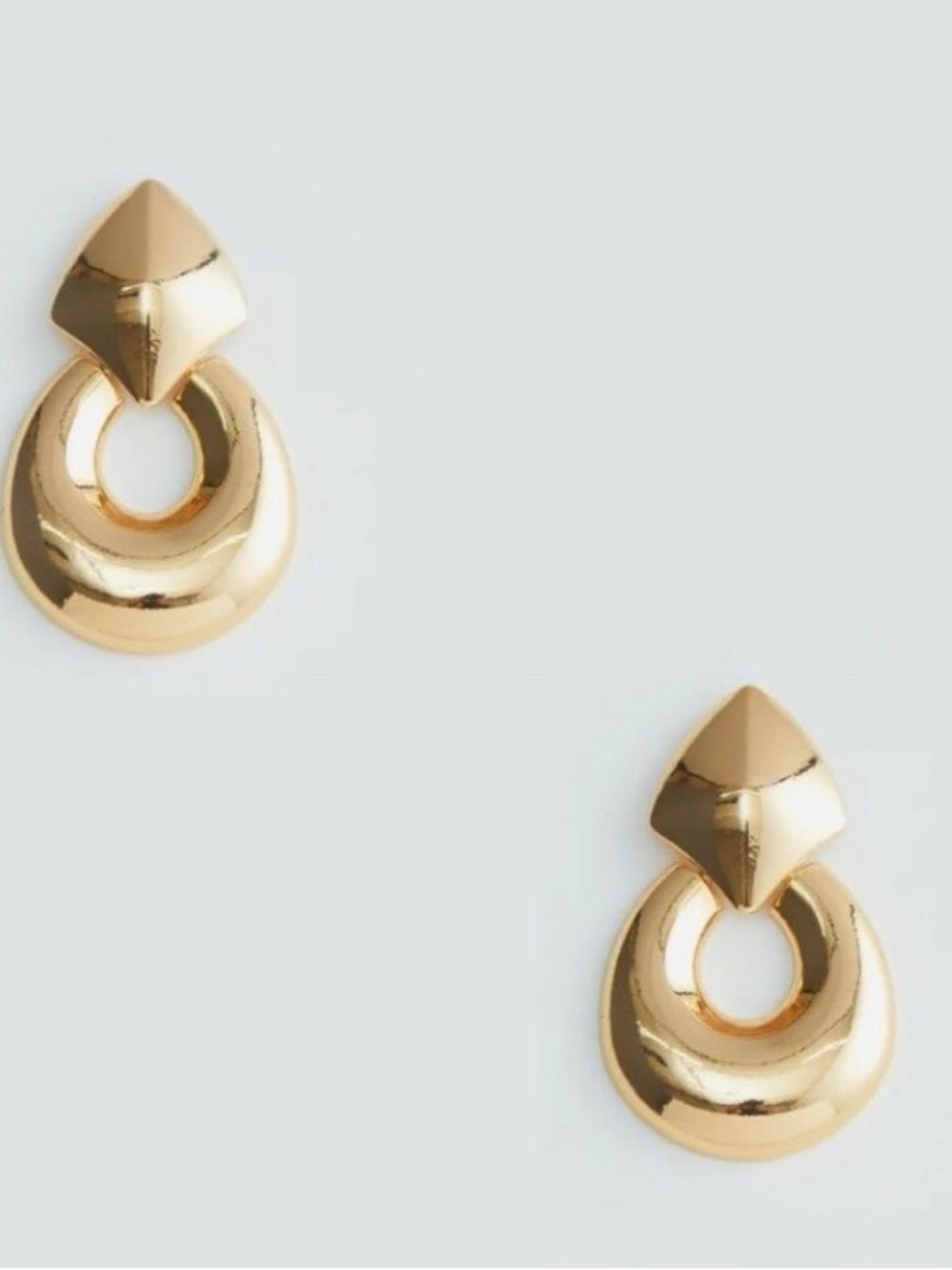 Gold Drop Hoop Statement Earrings - Brand: